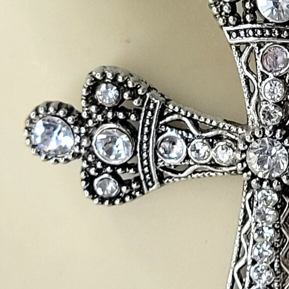 Cross Pendant Necklace with Rhinestones - Picture 14 of 14